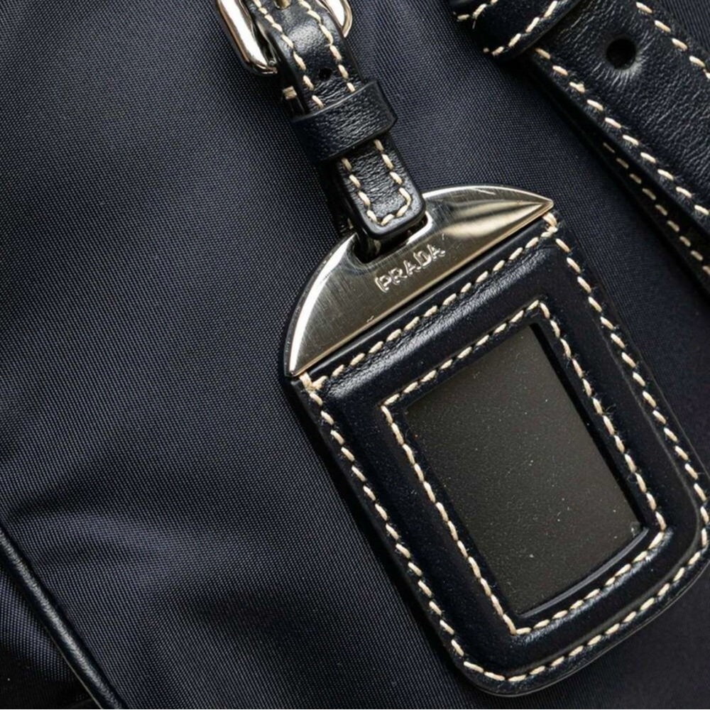 PRADA Nylon Leather 2 Way Shoulder/Top Handle Bag Navy Crossbody (NWOT) - Picture 11 of 11